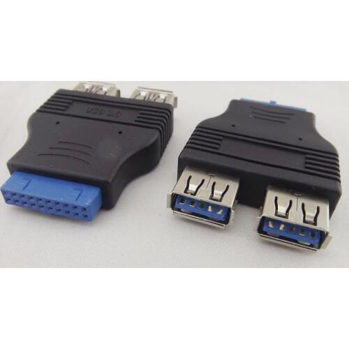 1pcs 2 Ports USB 3.0 Type A Female Port HUB To Motherboard 20 Pin Header Adapter