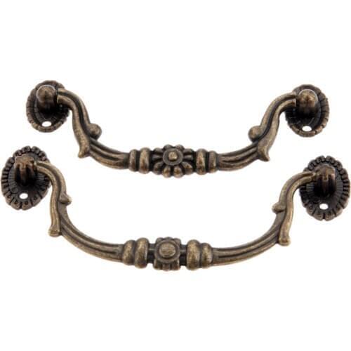 1Pc Vintage Furniture Handle Retro Wooden Wine Gift Box Handles Pulls Knob for Drawer Cupboard Kitchen Furniture Hardware