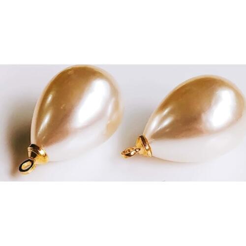 Drip Pearl Beads Eardrop Pendant Accessories Necklace Charms Jewelry Components Diy Material 10pcs