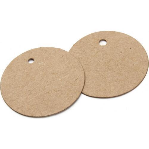 100Pcs DIY Brown Kraft Paper Tags DIY Round Food Label Wedding Gift Decorating Tag Party Supplies 2 x 2 cm