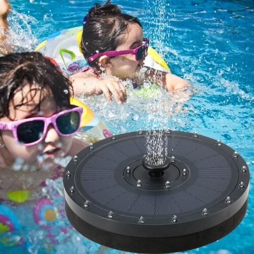 3.5W LED Solar Floating Fountain Pump with 24LED Light 2000mAh Battery Free Standing Bird Bath Fountain Pump with 7Nozzle