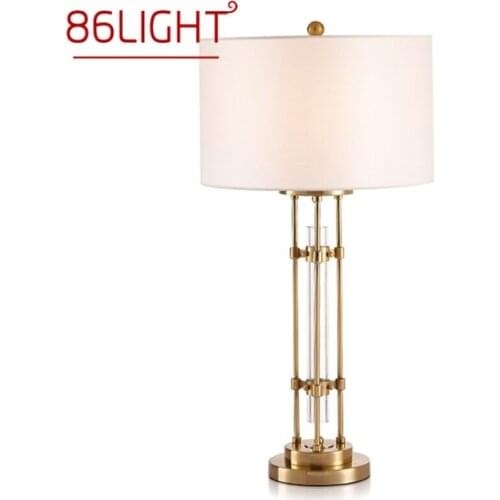 86LIGHT White Table Lamp Contemporary LED Decorative Desk Lighting for Home Living Room