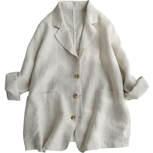 ATKULLQZ Women's Linen Blazers China