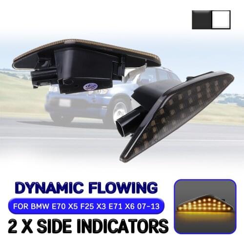 Car LED Dynamic Side Marker Light For BMW X5 E70 2006-2013 for X6 E71 2007-2014 for X3 F25 2010+ Flowing Turn Signal Light Lamp