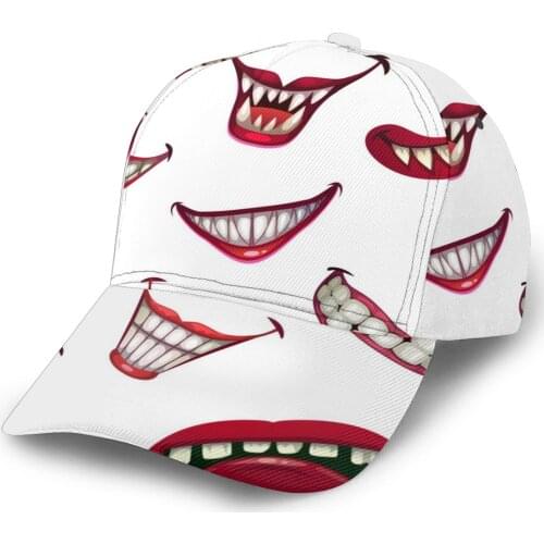 CINESSD Scary Creepy Monster Smiles And Clown Mouth Baseball Cap Fashion Men Hat Cap Summer Dad Hat Male Sports Hat