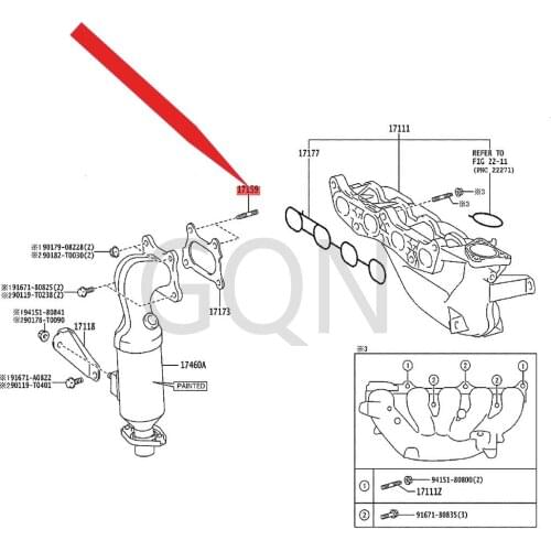 Stud bolts (for manifold to cylinder head) 2008-Toy ota YAR ISC ORO LLA AUR ISH IA CE Exhaust Manifold Screw Manifold Screw