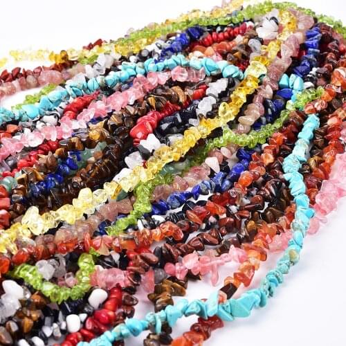 Asingeloo Natural Stone 3-8MM Irregular Shape Freeform Chip Bead Tiger Eye Amethysts Agates For Jewelry Making DIY Bracelet