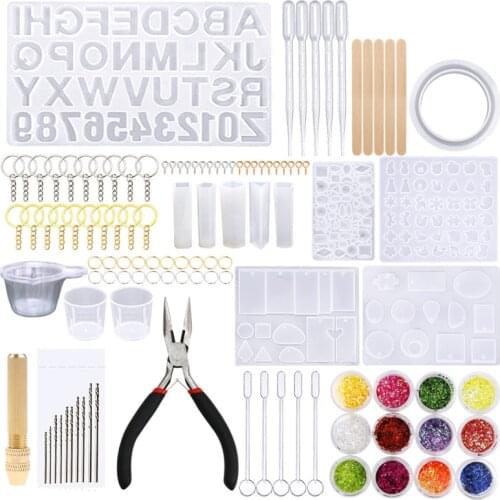 1 Set Crystal Epoxy Resin Mold Alphabet Letter Number Pendants Casting Silicone Mould DIY Crafts Jewelry Keychain Making Tools