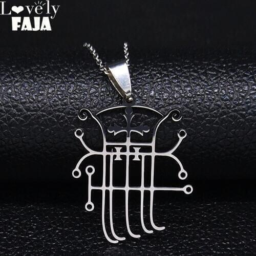 Satan Symbol of the Demon Stainless Steel Chain Necklace Women/Men Silver Color Necklace Jewelry acero inoxidable joyeria N3055