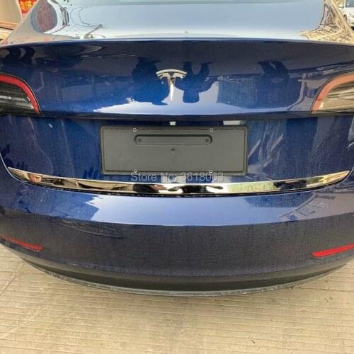 For Tesla Model 3 2017 2018 2019 Stainless Steel Rear Tail Door Trunk Door Cover Trim Sticker Car Styling Decoration Accessory