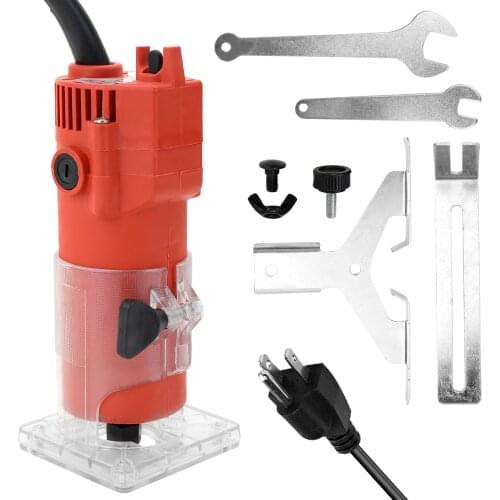 Electric Hand Trimmer Router Wood Carving Machine Flip Board Woodworking Milling Engraving Slotting Trimming Aluminum Alloy