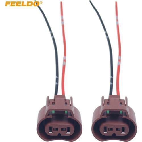 FEELDO 2PC Auto Fog Light Plug For Toyota Honda Mazda Headlight Lamp 9006 HB4 Connector With Wire Cable Adapter #HQ5953