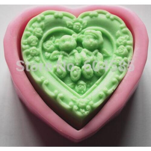 C048 soap mold/handmade soap mold/silicone mold/candle die/soap die bear husband and wife