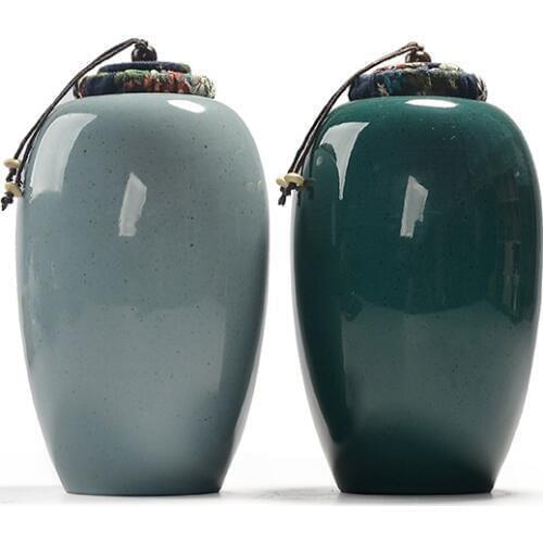 PINNY Retro Coarse Pottery Tea Caddy Cork Tea Storage Chinese Kung Fu Tea Sets Ceramic Sealed Jar Storage Containers