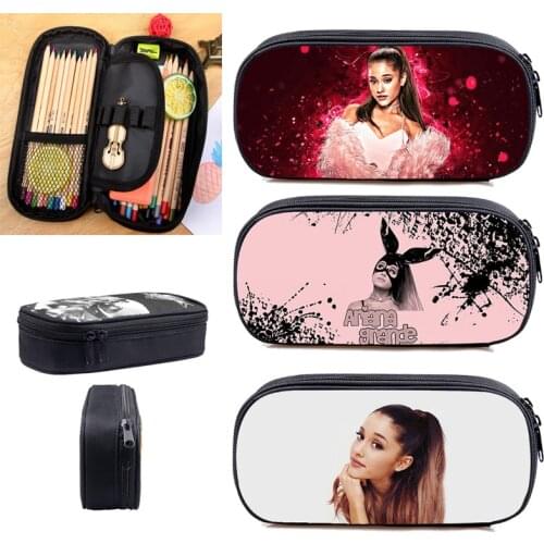 Hip Pop 3D Anime Ariana Grande Pencil Case Zipper Storage Pouch Make Up Box Stationery Makeup Case School Supplies Cosmetic Case