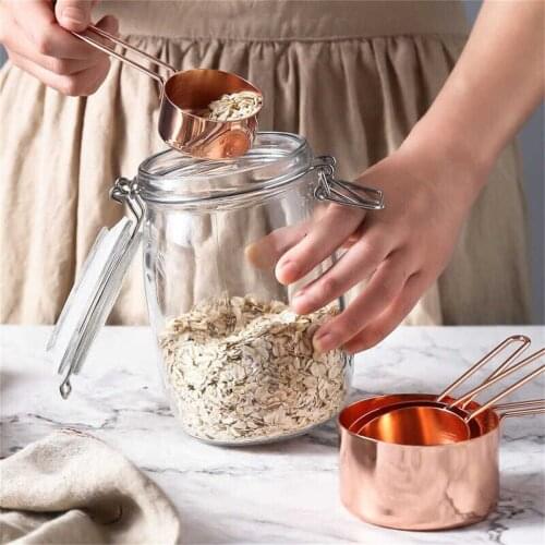 Stainless steel Metal Measuring Cups And Spoons Set Kitchen Measure Cup For Baking Fashion Kitchen Supplies Neasuring Containers