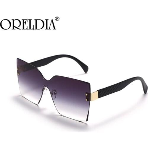 Fashion Square Rimless Sunglasses 2021 Women Men Oversize Sun Glasses Shades Eyewear Luxury Brand Designer Spectacles UV400