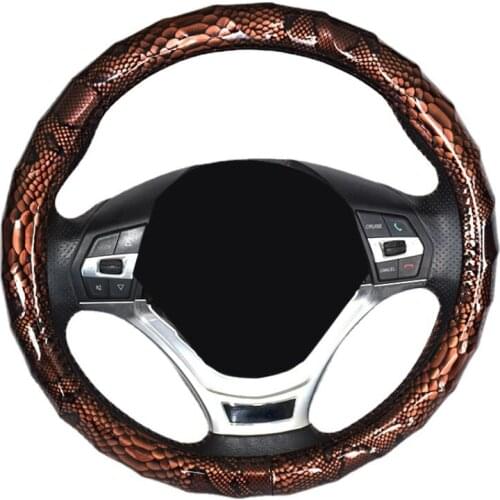 Fashion Glossy Steering Wheel Car Grip Cover Artificial Leather Dragon Pattern Four Seasons Genera 38 Cm for Bmw Tesla Subaru