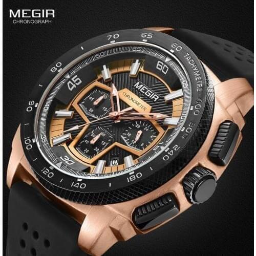 MEGIR Brand Sport Watch Men Relogio Masculino Fashion Silicone Quartz Wrist Watches Clock Men Military Army Wristwatch 2056 xfcs