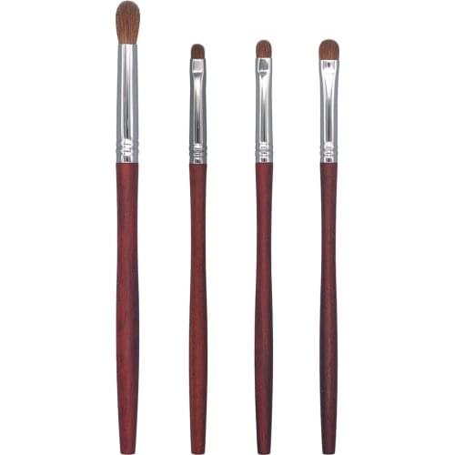 N99 Professional Handmade Makeup Brush Set 4pcs Soft Weasel Hair Eye Shadow Blending Brush Red Sandalwood Make Up Brushes Kit