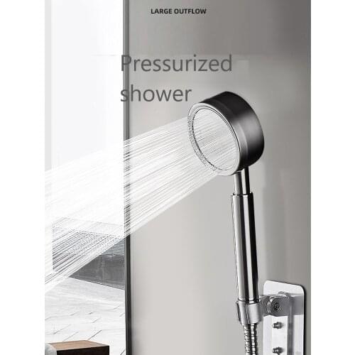 Pressurized Shower Head Aluminum Pressure Nozzle Anti Clogging Detachable High Pressure Shower Head Bathroom Accessories
