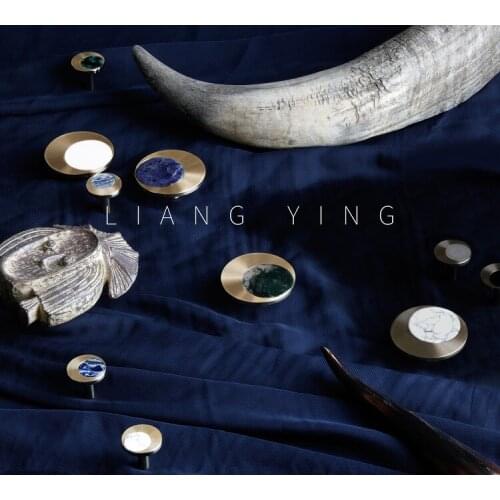 Natural stone+solid brass knob Dresser Drawer Knobs Pulls Handles / Cupboard Knobs Furniture Cabinet Handle Pull Wall Decor Hook