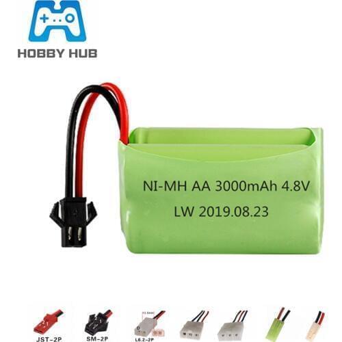 4.8v 3000mah NiMH Battery For Rc toys Cars Tanks Robots Boats Guns Battery AA 4.8v 2400mah Batteries Pack For Rc Boat 1PCS