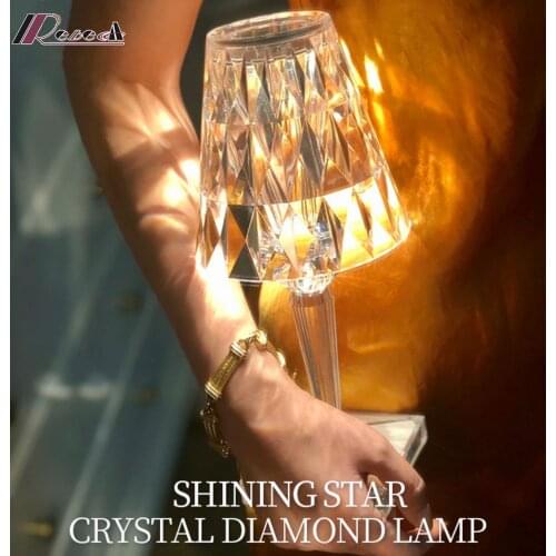 The latest crystal desk lamp bedroom hotel living room desk lamp study crystal art decoration next to the light acrylic lamp