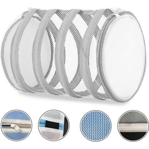 New Style Durable Portable Wash Bag Wear-resistant with Zipper Polyester Machine Shoe Wash Bag for Sneaker Home Bathroom Goods