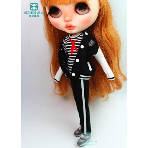 2019 NEW Blyth doll clothes fashion Black sportswear, casual pants for Blyth Azone 1/6 doll accessories