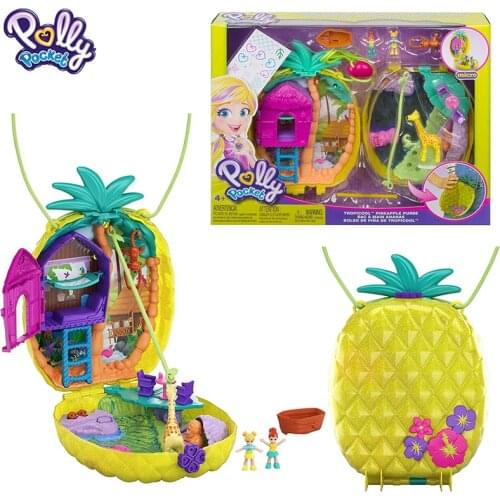 Original Polly Pocket Dolls Girls Family House Car Kids Polly Accessories Mini Pocket Dolls Toys for Girls Children Treasure Box