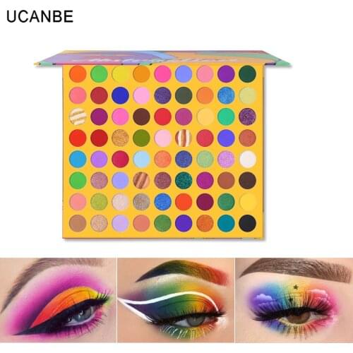 UCANBE 72 Colors Abstraction Glitter Shimmer Eyeshadow Palette Matte Pressed Eye Shadow Waterproof Professional Cosmetic Palette