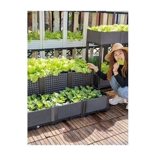 Family balcony vegetable pot vegetable planting box plastic flower pot vegetable equipment family gardening flower box
