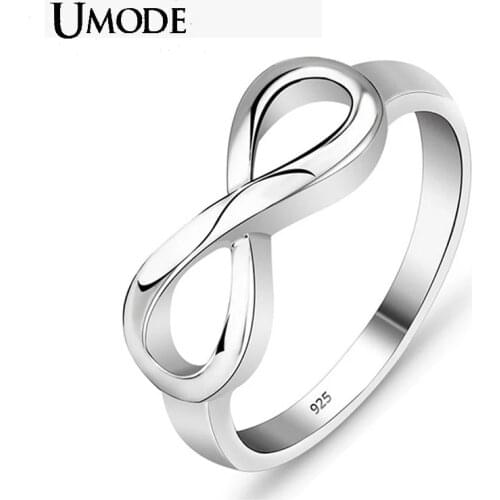 UMODE Multi-Size Silver Rings for Women Fashion Jewelry White Gold Color Bowknot Aneis Feminino Lady Gift PR0211