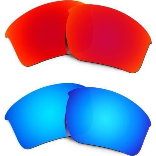 HKUCO For Half Jacket 2.0 XL Sunglasses 2 Pairs Replacement Lenses Red/Blue Polarized Lenses