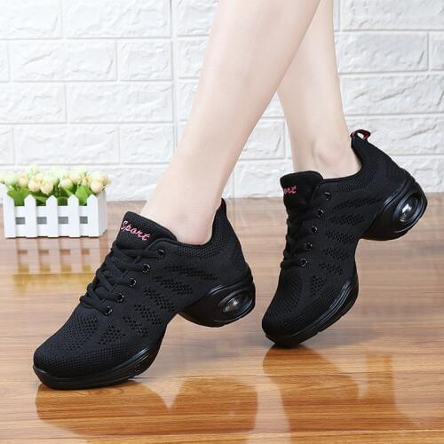 New Square Dancing Shoes Adult Modern Dancing Shoes Womens 3D Flying Weaving Sailor Dancing Shoes Soft-soled Dancing Shoes