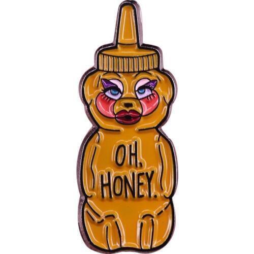 Trixie Mattel enamel pin funny honey bear badge queer gay brooch RuPauls Drag queen jewelry WOW presents