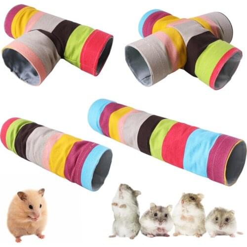 Hamster Tunnels and Tubes, Small Animal Play Tunnel Toys Collapsible Hideout for Rat Guinea Pig Hedgehog Gerbil Mice Mouse