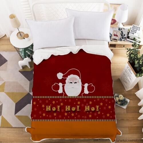 Unique Christmas Pattern Design Blanket 3D Santa Claus Print Blanket Super Soft Fashionable Modern Home Bed Set