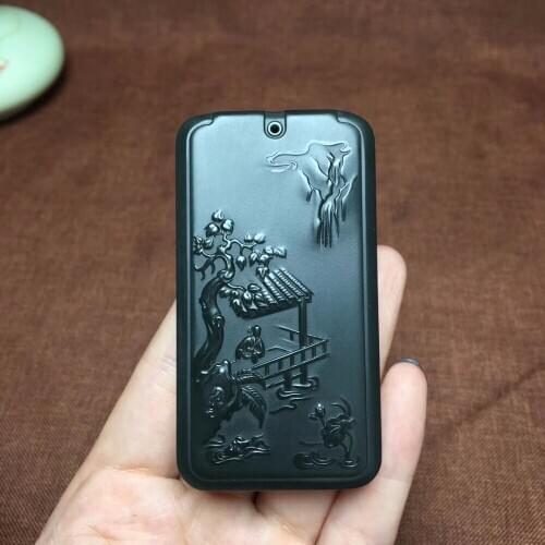 Hetian Yuqing Yushan water pendant, jade quality and moist 2718