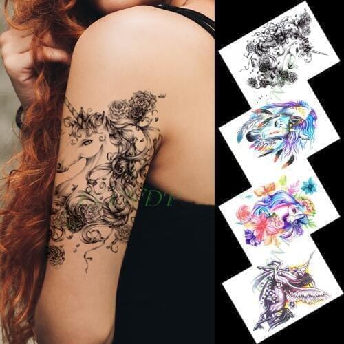 Waterproof Temporary Tattoo Sticker pegasus unicorn myth animal large size art tatto flash tatoo fake tattoos for girl men women