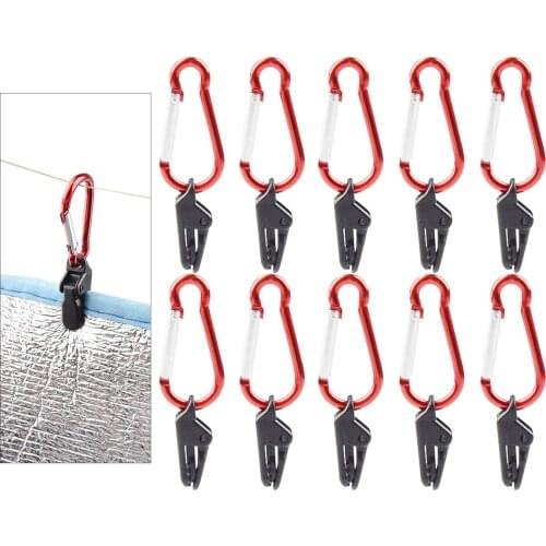 10pcs Tarp Clips Buckle,Heavy Duty Multi-Purpose Strong Lock Grip Tent Clamps Tightening Lock Grip Clamps for Camping Hiking