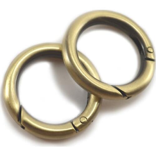 1 Inch Spring Gate Rings, Antique Brass / Bronze Finish, 50 Pieces