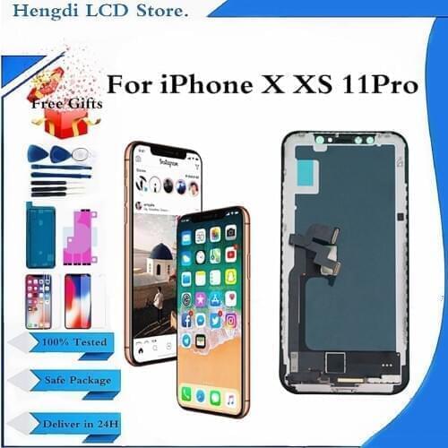 HEX Display For iPhone X XS LCD Display Touch Screen Digitizer Assembly For iPhone X 11 XS Max XR Screen Display With Gifts