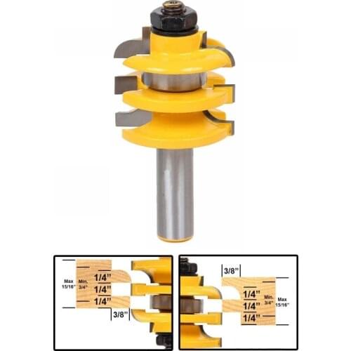 12MM 1/2" Inch Stacked Rail & Stile Router Bit Ogee Woodworking Tenon Milling Cutter for Wood Work Tool Cutters Bits 03082