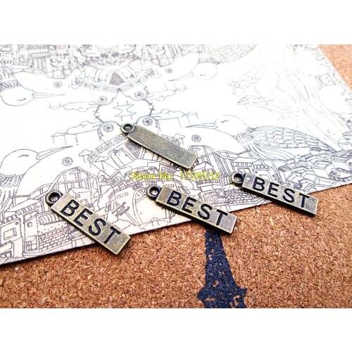 35pcs of Antique Tibetan bronze Best Charm pendants 23x6mm