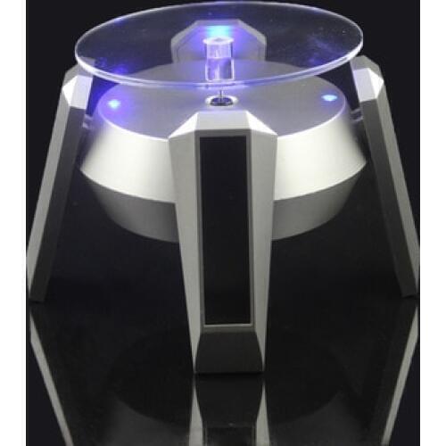 4PCS Solar Powered UFO Jewelry Display Stand 360 Rotating Display Stand able Plate With LED Light For Phone Bracelet Watch