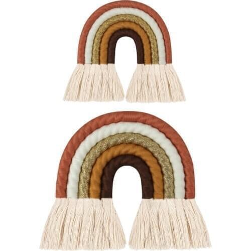 5 Layers Nordic Macrame Rainbow Wall Decor for Bedroom Nursery Baby Kids Rooms Colorful Tapestry Rope Woven Tassel Wall