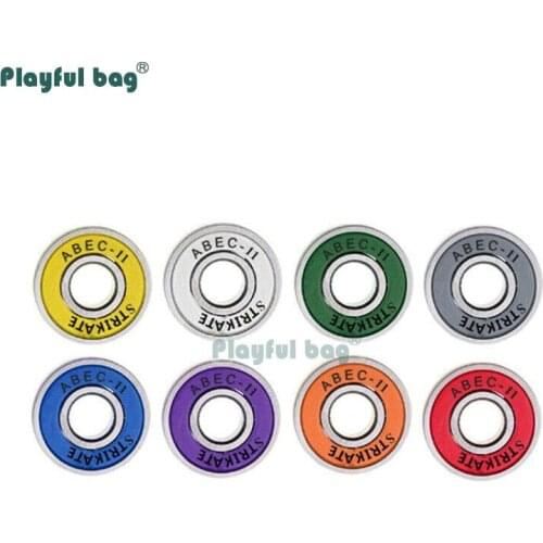 Playful Bag 8pcs Skateboard color bearings ABEC-11 Double rocker skateboard bearings accessory Long board parts AMB16