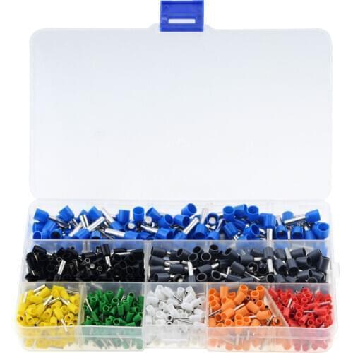 800PCS/BOX Cable Wire Terminal Connector with Hand Ferrule Crimper Plier Crimp Tool Kit Set AWG10-23